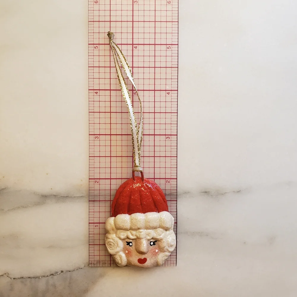 New Handmade Salt Dough Mrs. Claus Ornament